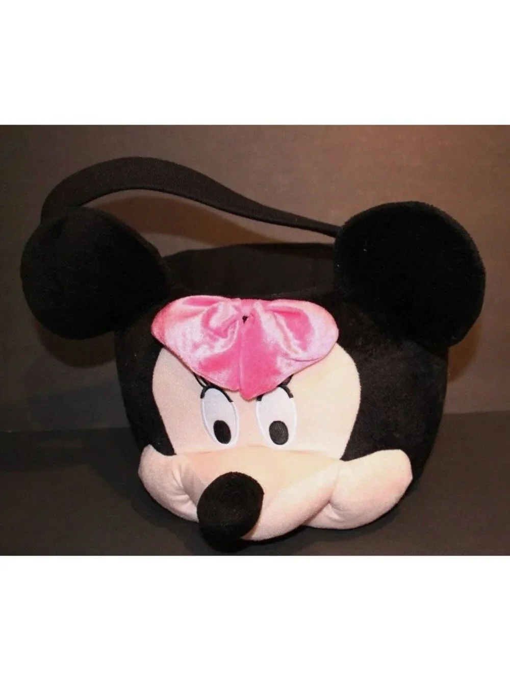 Minnie Mouse Plush Halloween Candy Basket With Pink Bow